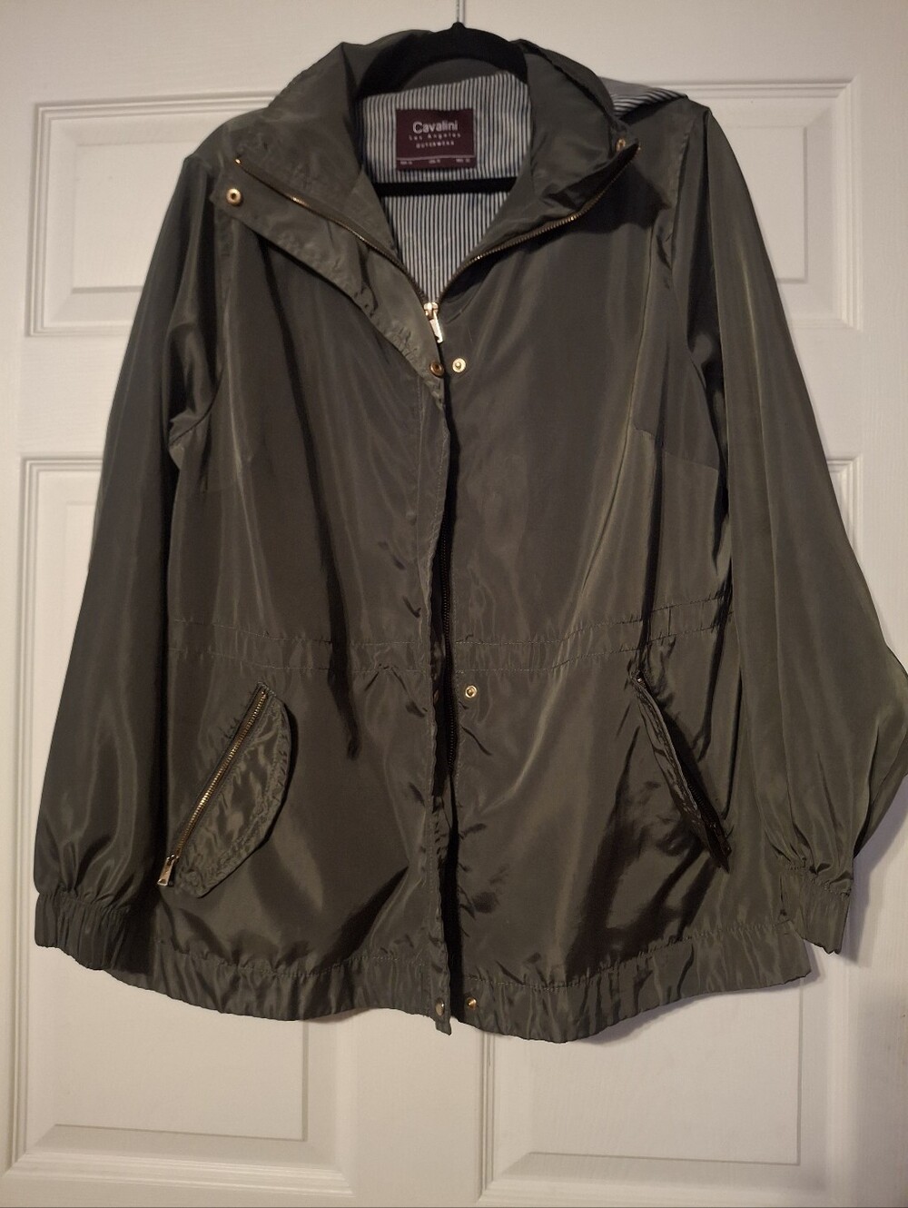 Cavalini Olive Green Lightweight Hooded Jacket